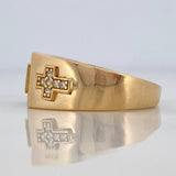 Anillo Cuadro Cruces 6.5 g / T11 Oro Amarillo 18K