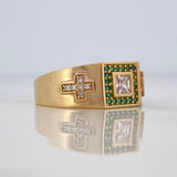 Anillo Cuadro Cruces 6.5 g / T11 Oro Amarillo 18K
