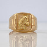 Anillo Sello Caballo 3.2 g / T8 3/4 Oro Amarillo 18K