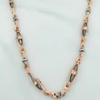Cadena Rustica Dubai 57.95 g / 70.3 cm / 4.75 mm Dos Oros Blanco Rosa 18K