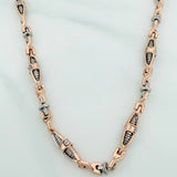 Cadena Rustica Dubai 57.95 g / 70.3 cm / 4.75 mm Dos Oros Blanco Rosa 18K