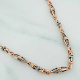 Cadena Rustica Dubai 57.95 g / 70.3 cm / 4.75 mm Dos Oros Blanco Rosa 18K