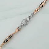 Cadena Rustica Dubai 57.95 g / 70.3 cm / 4.75 mm Dos Oros Blanco Rosa 18K