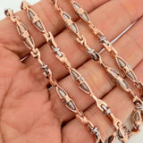 Cadena Rustica Dubai 57.95 g / 70.3 cm / 4.75 mm Dos Oros Blanco Rosa 18K