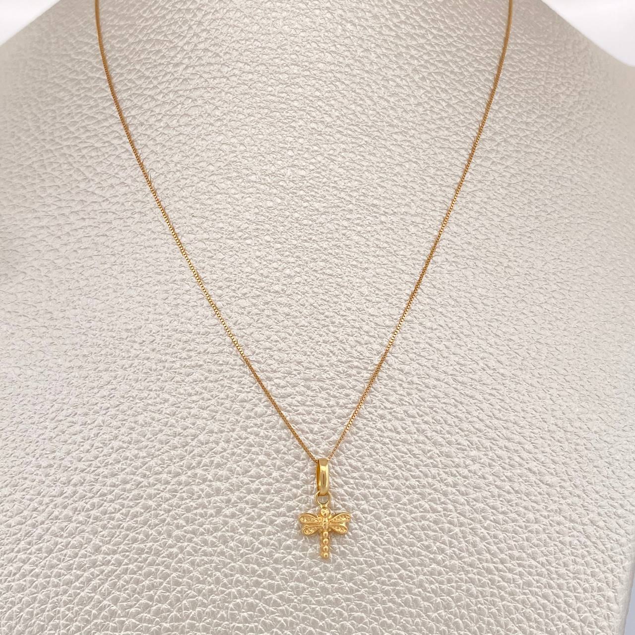 Set Cadena y Dije Veneciana + Libelula 1.2gr / 45.2cm / Oro amarillo 18K (Oferta) %