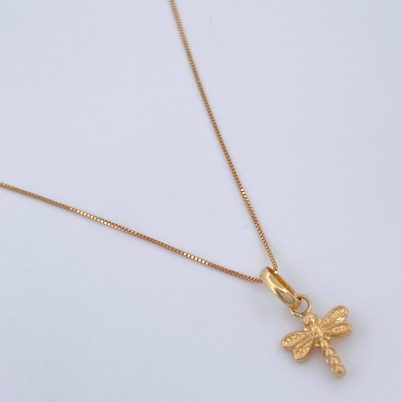 Set Cadena y Dije Veneciana + Libelula 1.2gr / 45.2cm / Oro amarillo 18K (Oferta) %