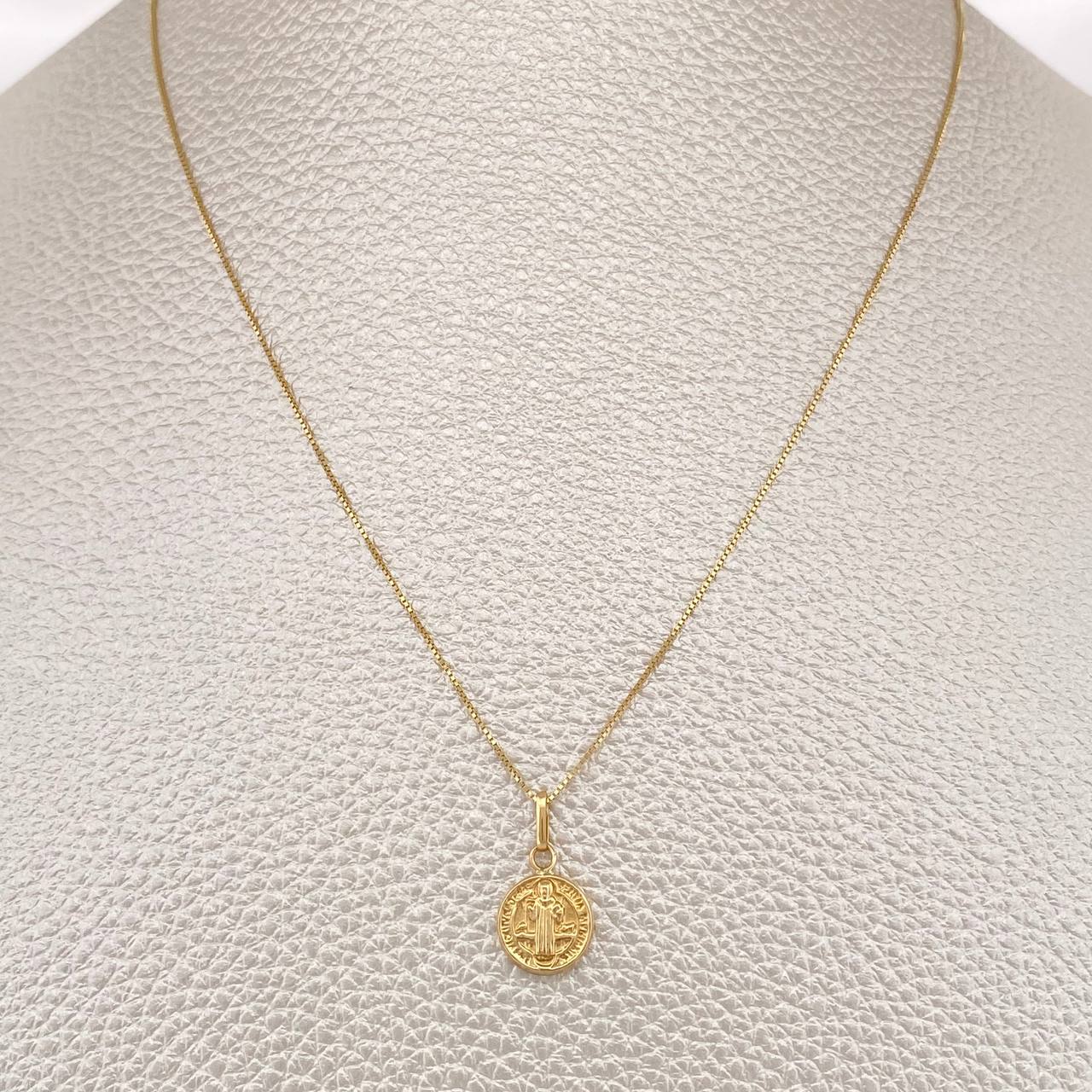 Set Cadena y Dije Veneciana + San Benito 1.3gr / 40cm / Oro Amarillo 18K (Oferta) %