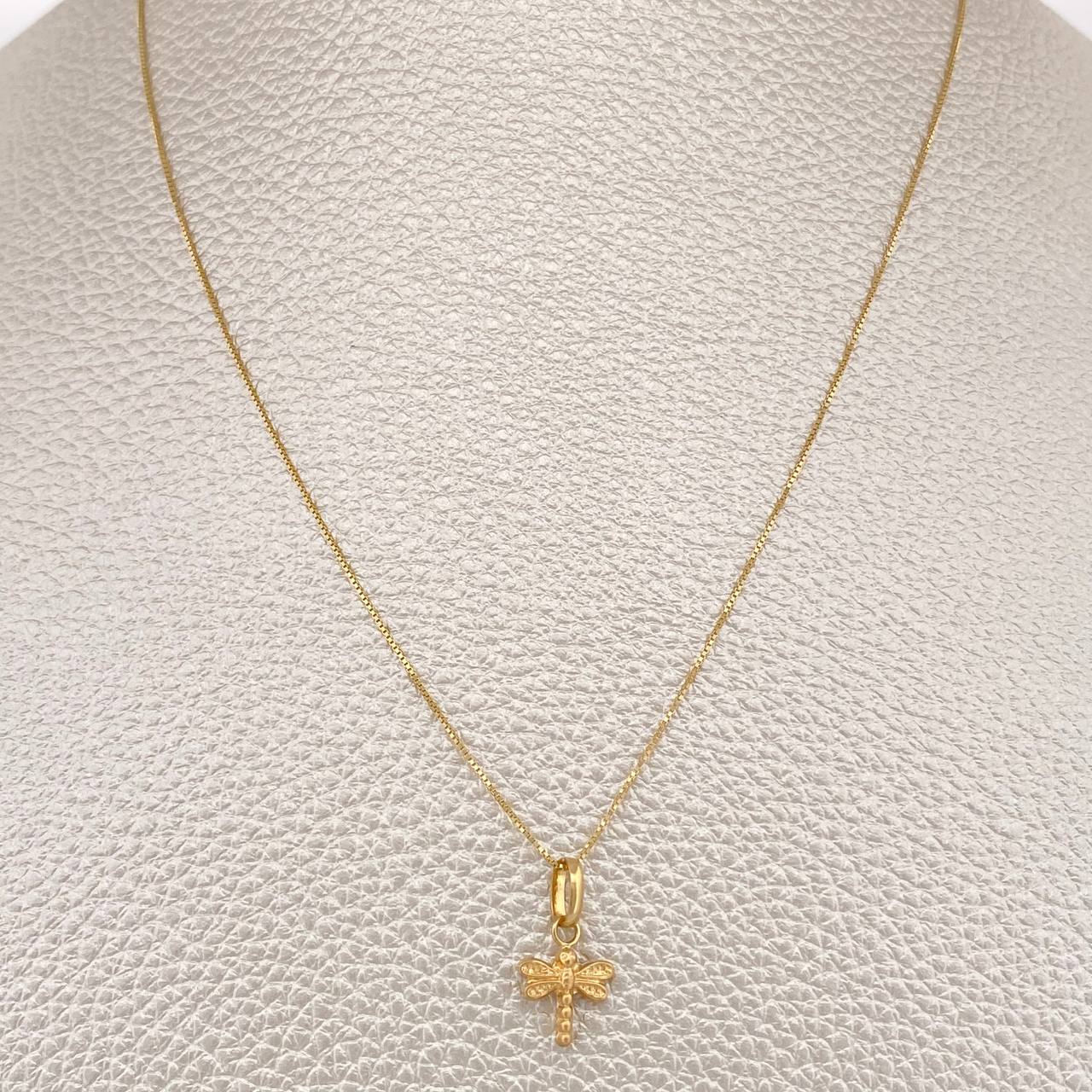 Set Cadena y Dije Veneciana + Libelula 1.3gr / 40.3cm / Oro Amarillo 18K (Oferta) %