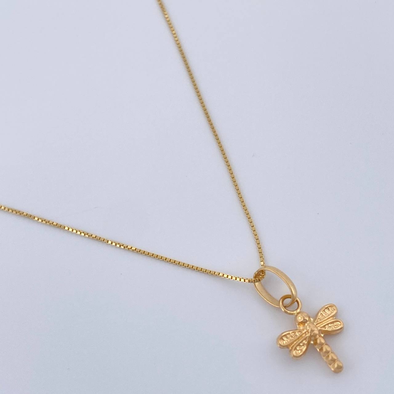 Set Cadena y Dije Veneciana + Libelula 1.3gr / 40.3cm / Oro Amarillo 18K (Oferta) %