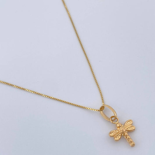 Set Cadena y Dije Veneciana + Libelula 1.3gr / 40.3cm / Oro Amarillo 18K (Oferta) %