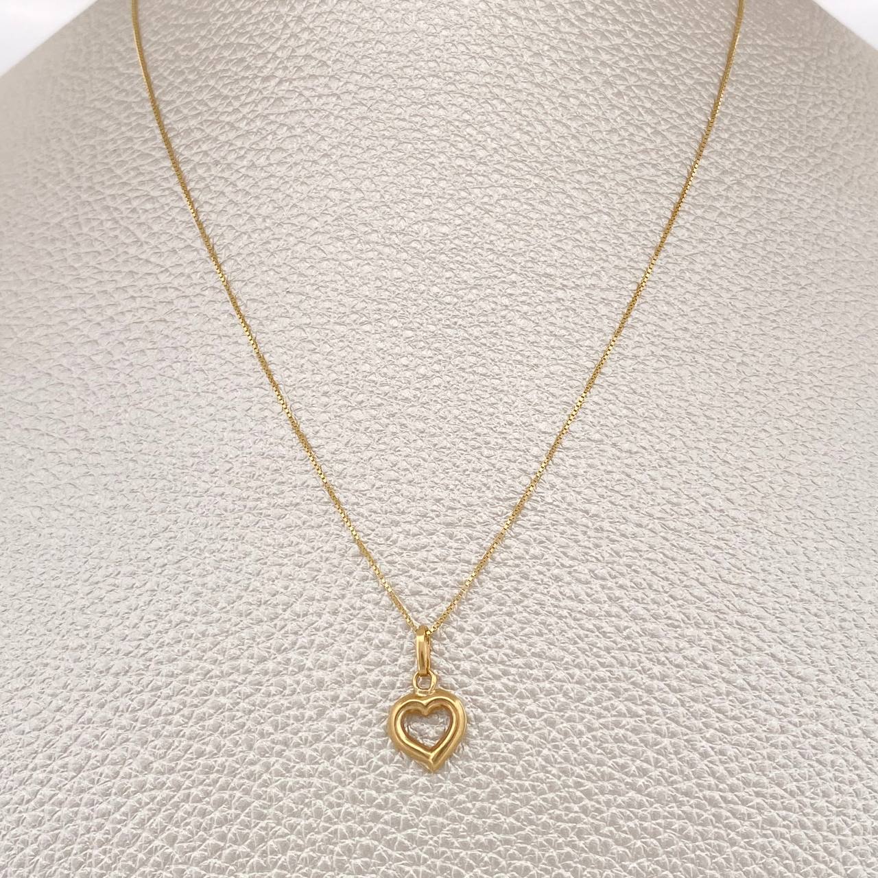 Set Cadena y Dije Veneciana + Silueta Corazon 1.3gr / 40.1cm / Oro Amarillo 18K (Oferta) %