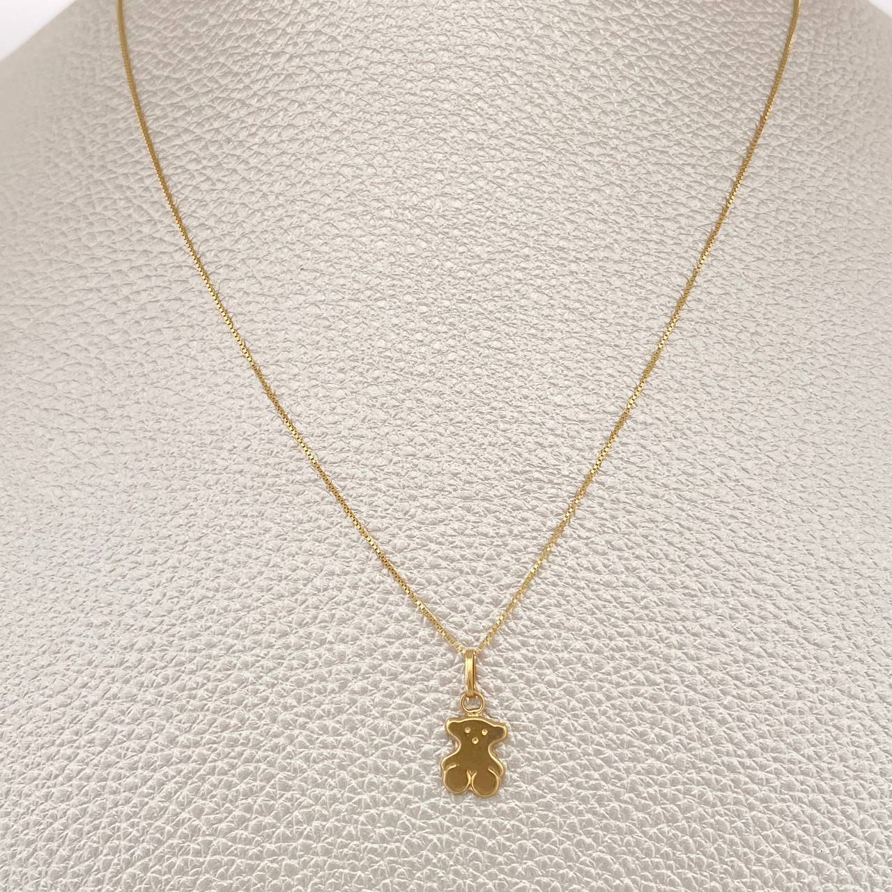 Set Cadena y Dije Veneciana + Oso TS 1.3gr / 40.2cm / Oro Amarillo 18K (Oferta) %