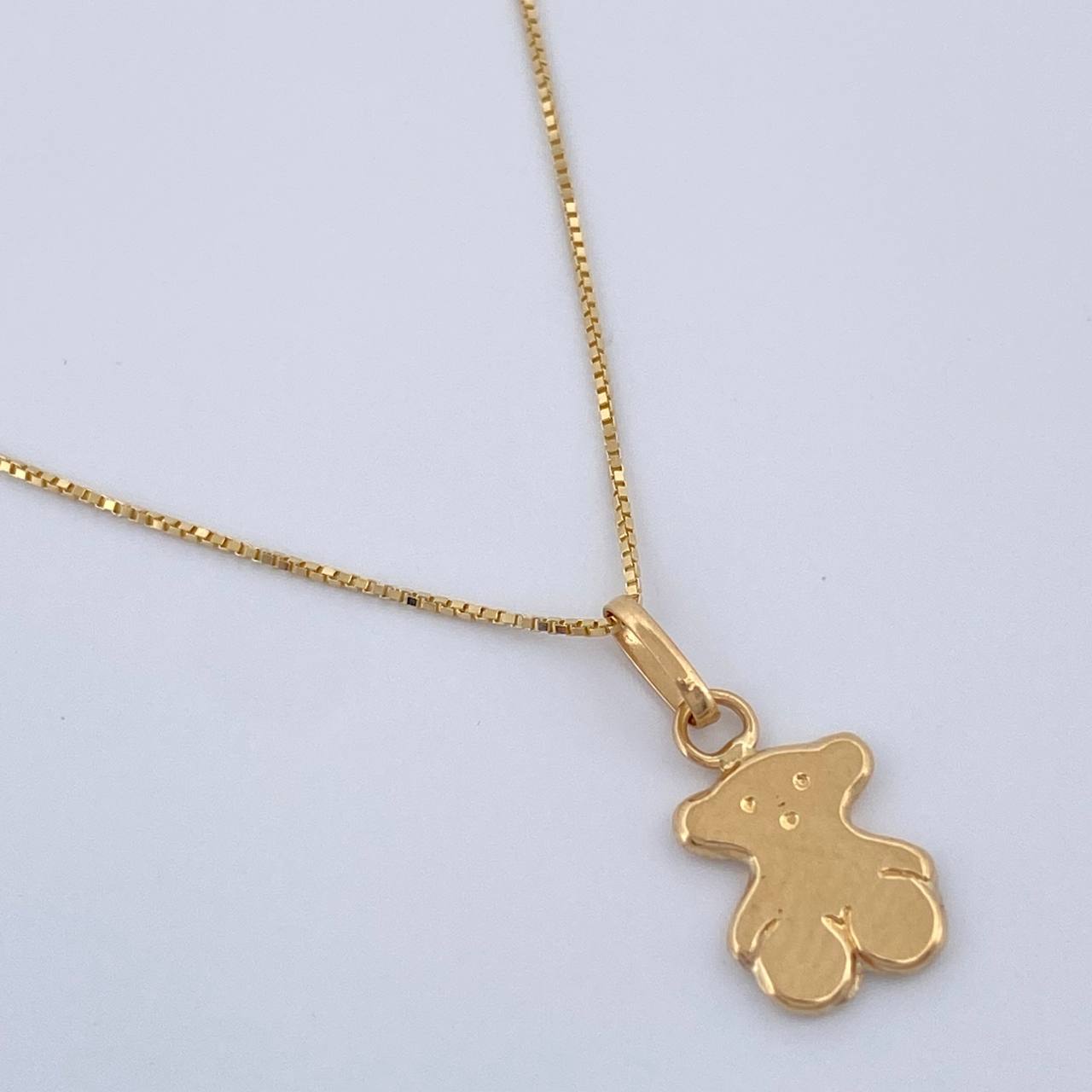 Set Cadena y Dije Veneciana + Oso TS 1.3gr / 40.1cm / Oro Amarillo 18K (Oferta) %