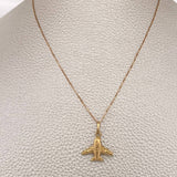 Set Cadena y Dije Veneciana + Avion 1.45gr / 45.2cm / Dos Oros Amarillo Rosa 18K (Oferta) %