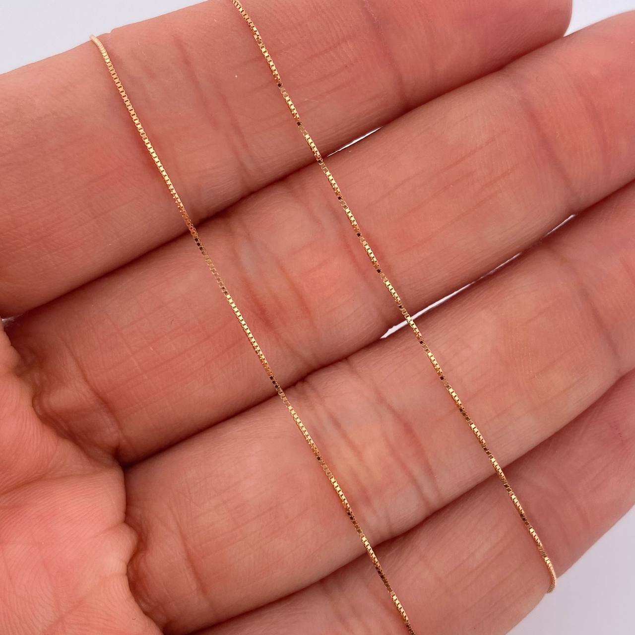 Set Cadena y Dije Veneciana + Cruz 1.4gr / 45.2cm / Dos Oros Amarillo Rosa 18K (Oferta) %