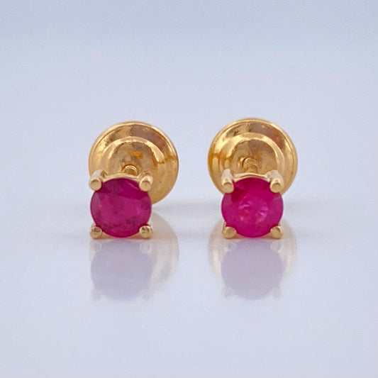 Topos Bisel Rubies 28pts 0.7gr / Oro Amarillo 18K &