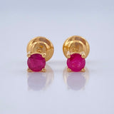 Topos Bisel Rubies 28pts 0.7gr / Oro Amarillo 18K &