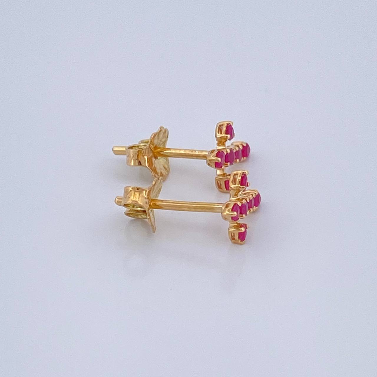 Topos Cruz Rubies 28pts 0.95gr / Oro Amarillo 18K &