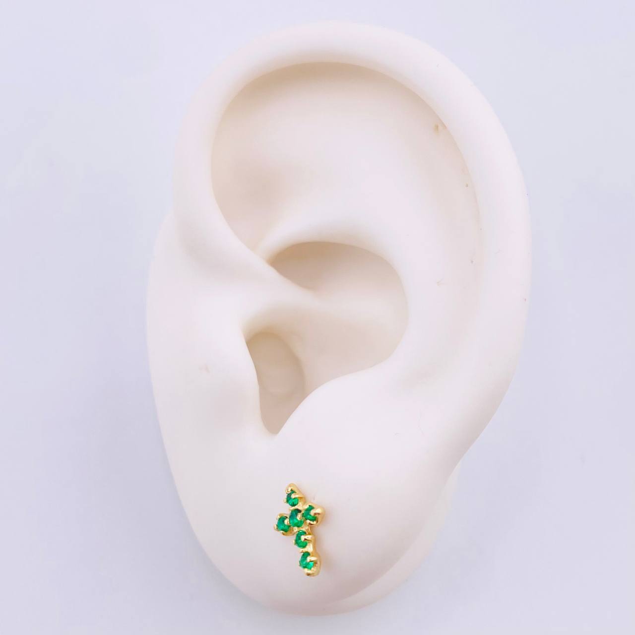 Topos Cruz Esmeraldas 18pts 1.25gr / Oro Amarillo 18K &