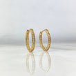 Candongas Ovalo 4.25gr / 2.1cm / Carril Unico Circones Blancos Oro Amarillo ©