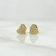 Topos Corazón Tupido 0.85gr / 6mm Circones Blancos Oro Amarillo 18K *