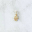 Dije Mano Hamsa 0.75gr / 1.5cm / Circones Blancos Y Fucsia Oro Amarillo 18K