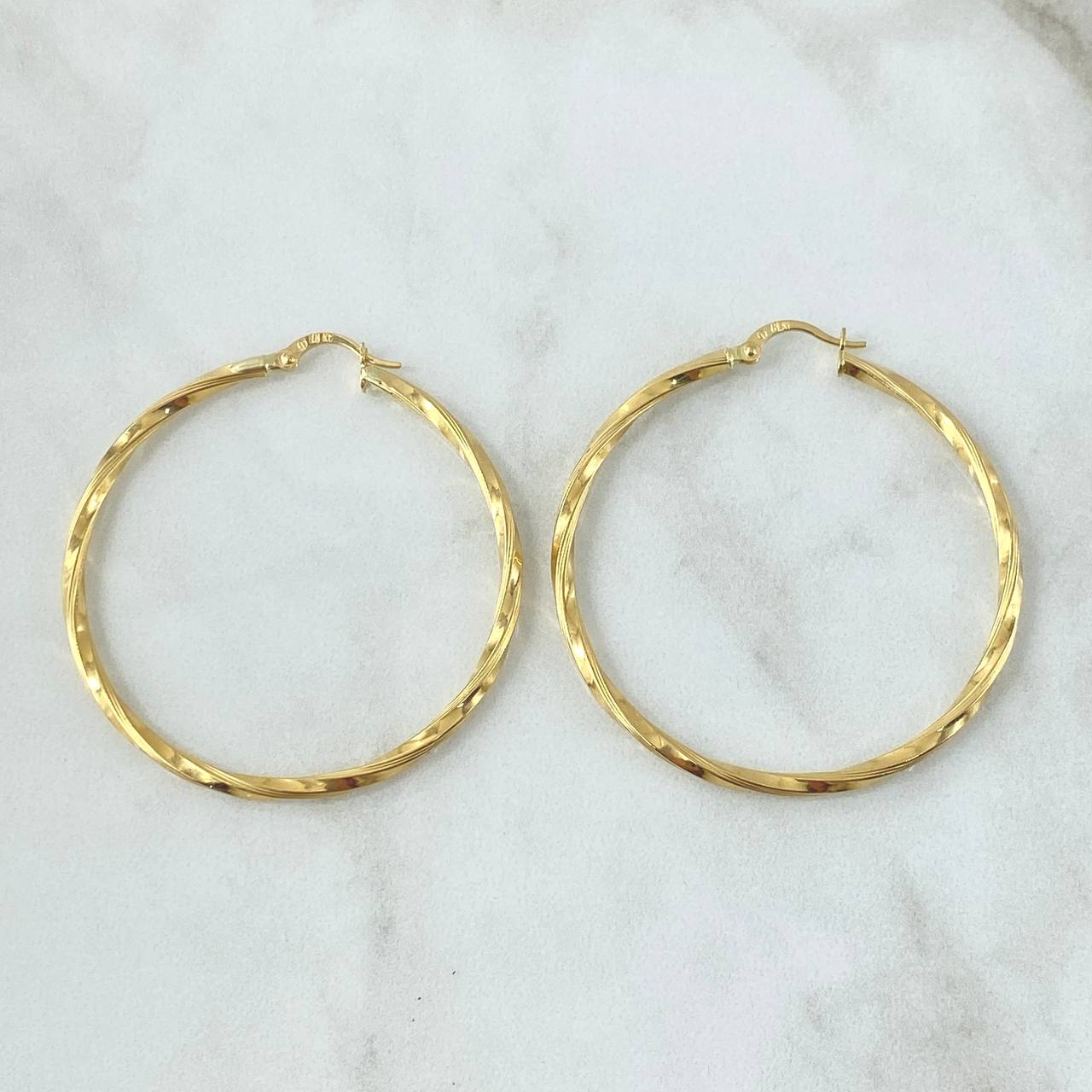 Candongas Mary 3.7gr / 4.5cm / Entorchadas Oro Amarillo 18K *
