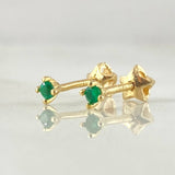 Topos Piedra Esmeralda 6pts 0.7gr / Oro 18K