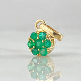Dije Flor Hexagonal Esmeraldas 29pts 0.95gr / 1.5cm / Oro 18K