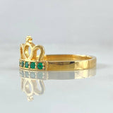 Anillo Corona Real Esmeraldas 25pts 3.85gr / T8 3/4 / Oro 18K