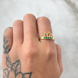 Anillo Corona Real Esmeraldas 25pts 3.85gr / T8 3/4 / Oro 18K