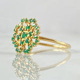 Anillo Flor de Loto Esmeraldas 80pts 2.25gr / T8 1/4 / Oro 18K
