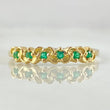 Anillo Corazones Intercalados Esmeraldas 15pts 1.55gr / T6 1/4 / Oro 18K
