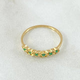 Anillo Corazones Intercalados Esmeraldas 15pts 1.55gr / T6 1/4 / Oro 18K