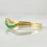 Anillo Ola Acuariana Esmeraldas 22pts 2.25gr / T7 1/2 / Oro 18K