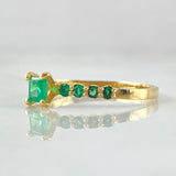 Anillo Solitario Cuencas Fijas Esmeraldas 1 Qts 1.75gr / T7 1/4 / Oro 18K