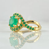 Anillo Ojo Triple Infinito Esmeraldas 1.80 Qts 4.4gr / T6 3/4 / Oro 18K