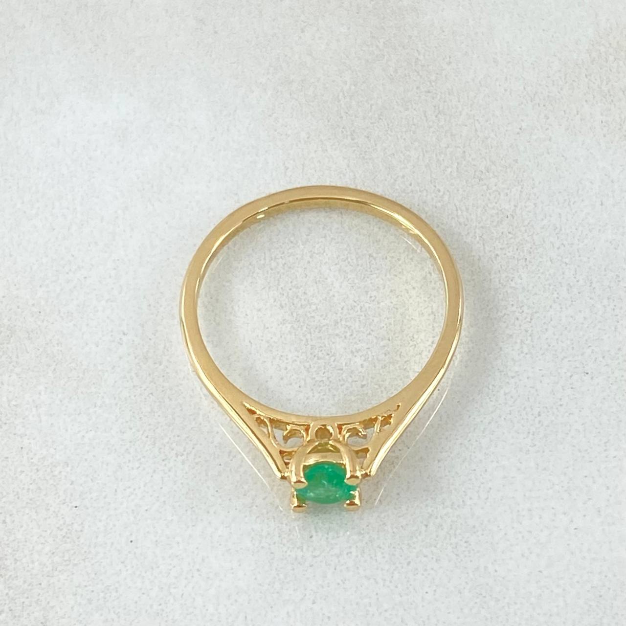 Anillo Puente Barroco Esmeralda 25pts 1.8gr / T6 / Oro 18K