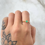 Anillo Puente Barroco Esmeralda 25pts 1.8gr / T6 / Oro 18K