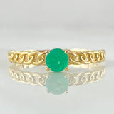 Anillo Solitario Cubano Esmeralda 26pts 1.5gr / T6 1/2 / Oro 18K