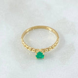 Anillo Solitario Cubano Esmeralda 26pts 1.5gr / T6 1/2 / Oro 18K
