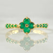 Anillo Flor Florenciana Esmeraldas 40pts 1.95gr / T8 / Oro 18K