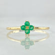 Anillo Floreado Esmeraldas 13pts 0.95gr / T7 1/4 / Oro 18K