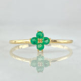 Anillo Floreado Esmeraldas 13pts 0.95gr / T7 1/4 / Oro 18K