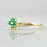 Anillo Floreado Esmeraldas 13pts 0.95gr / T7 1/4 / Oro 18K