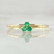 Anillo Flor Triscal Esmeraldas 11pts 1.2gr / T8 1/4 / Oro 18K