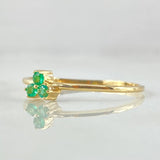 Anillo Flor Triscal Esmeraldas 11pts 1.2gr / T8 1/4 / Oro 18K