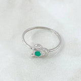 Anillo Corazón Vacío Esmeralda 12pts 1.3gr / T6 1/2 / Oro Blanco 18K ©