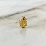 Dije Letra K Ovalada 0.6gr / 1.8cm / Troquelada Oro Amarillo
