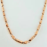 Cadena Rustica Tornillo Cilindros Rayados 16.25gr / 60cm / 4.6mm Oro Rosa 18K *